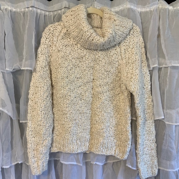Vivienne Tam Sweaters - Vivienne by Vivienne Tam cream chunky knit cowl neck sweater
